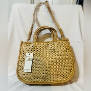 NWT Urban Expressions Beige Faux Leather Bag women’s